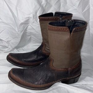 Cuadra Men's Urban Western ankle exotic lizard boots Leather